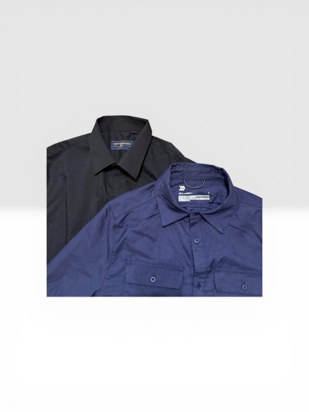 Two-Pack Men’s Button up Shirts – Black & Navy size Small